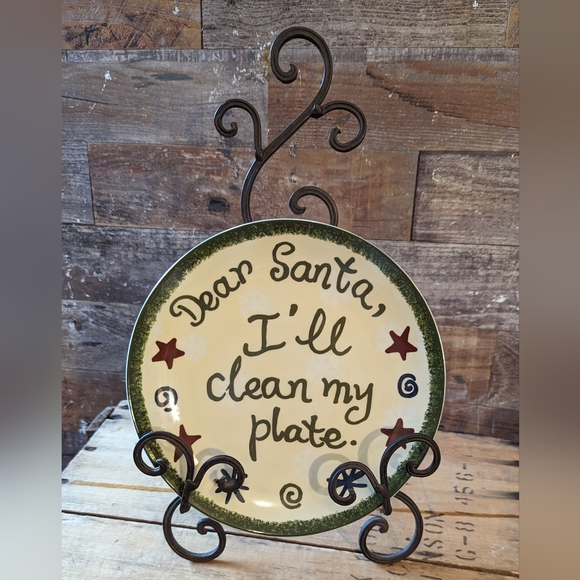 Vintage Royal Norfolk "Dear Santa, Don't Forget Me Ceramic Cookie Plate - Picture 1 of 8